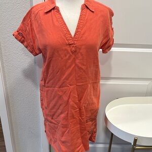 EUC H by Halston Linen Dress in Orange